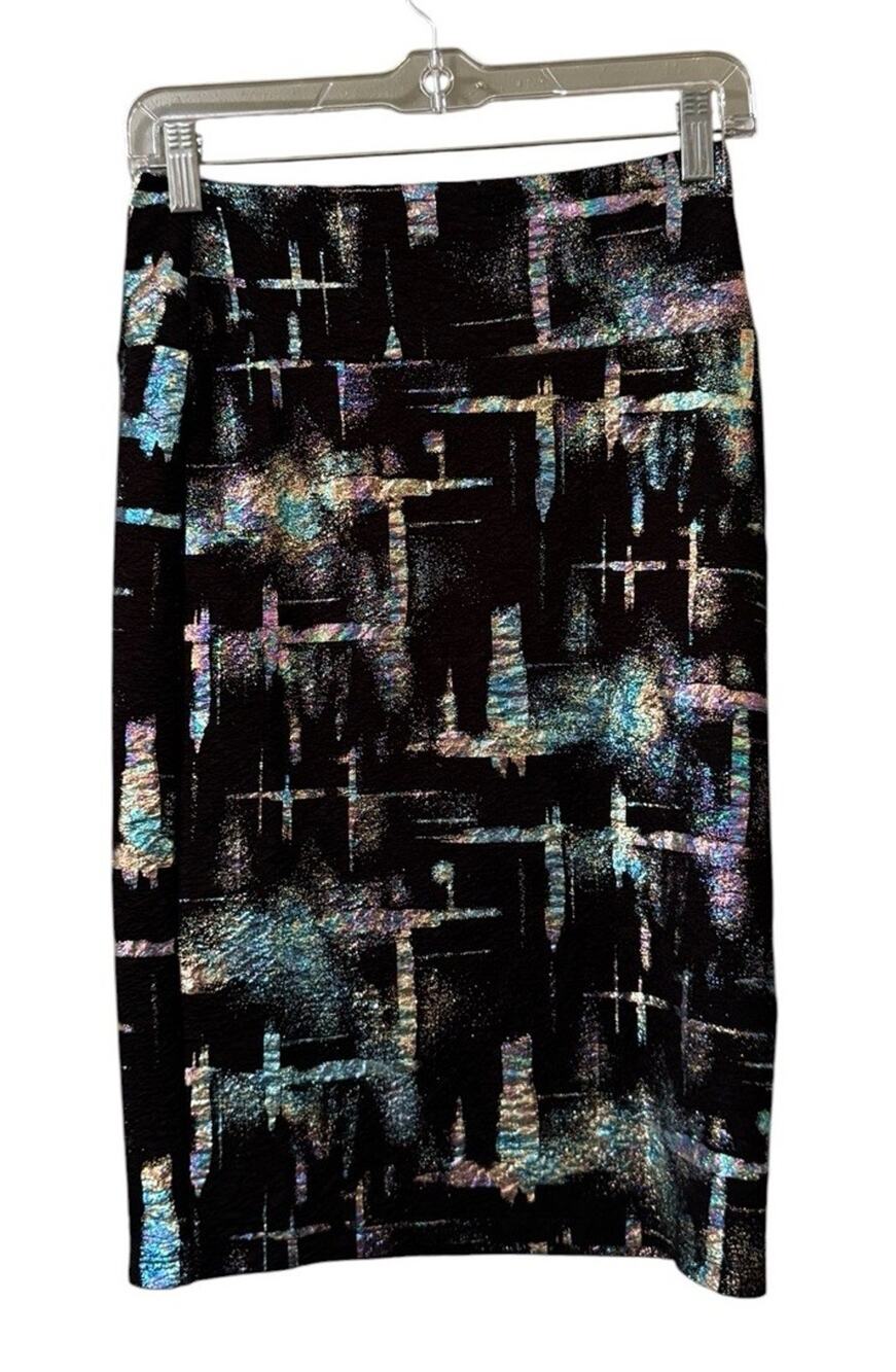 LulaRoe Women Size XS Metallic Stretch Skirt Party Streetwear Grunge Hip Hop